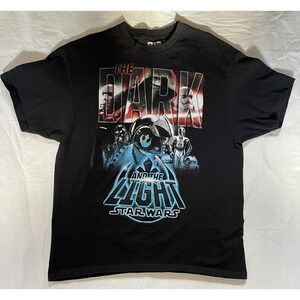 Star Wars Tee The Dark and The Light Black Crew Neck Graphic T-shirt‎ Size XL
